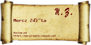 Mercz Zéta névjegykártya